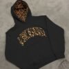 Leopard Print Letter Embroidery Street Casual Trousers Men And Women All-match Hoodie